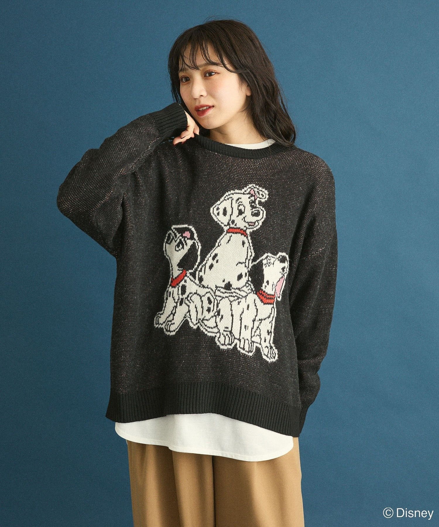 Green Parks 101匹わんちゃん/ジャガードニット グリーンパークス トップス ニット レッド ブラック【送料無料】のサムネイル