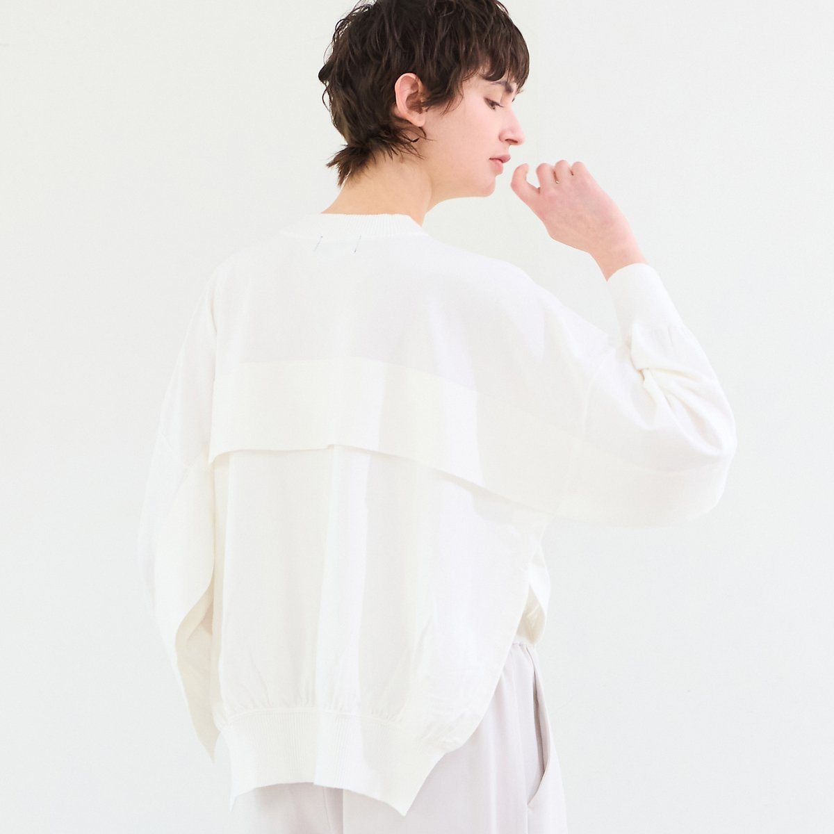 【SALE／40%OFF】R-ISM 【洗える】フリルデザインニットプルオーバー リズム トップス ニット ブルー ブラック ホワイト【送料無料】