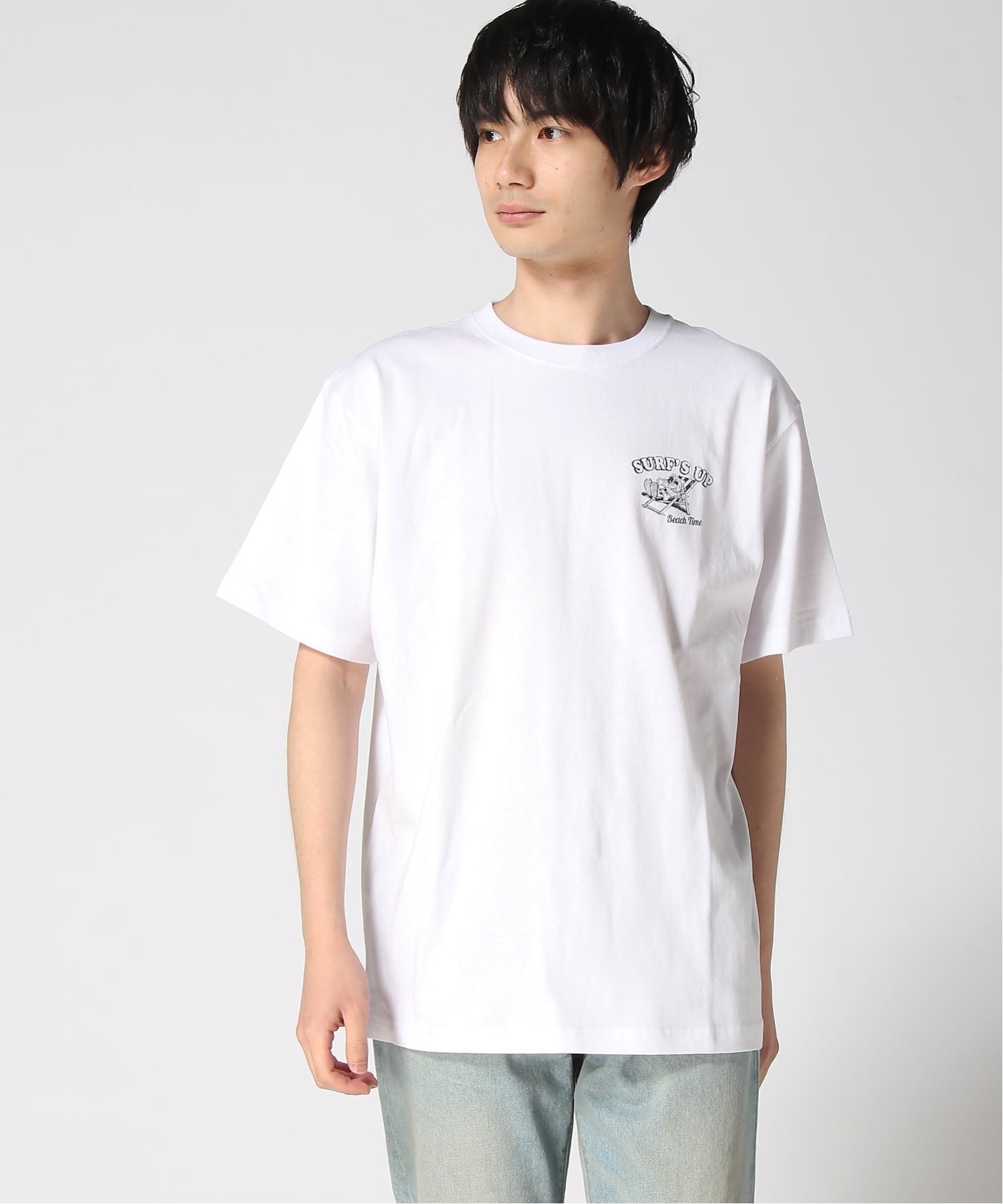 SURF'S UP SURF'S UP/(M)プリントSS TEE フララニハワイ トップス カットソー・Tシャツ ホワイト ピンク