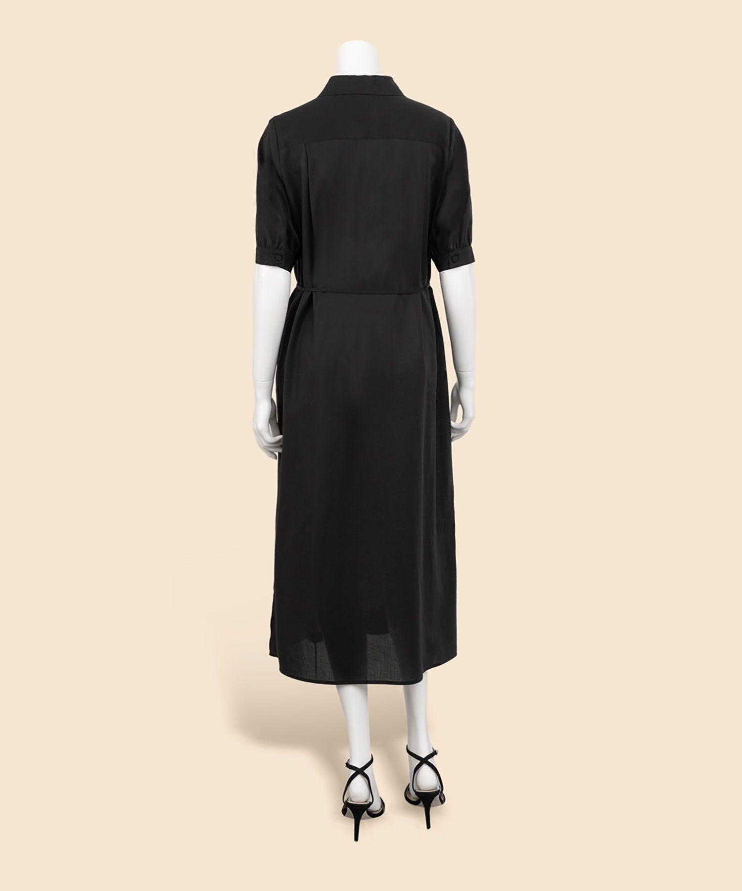 BROOKS BROTHERS コットンボイル ダブルポケット ハーフスリーブ シャツワンピース ブルックス ブラザーズ ワンピース・ドレス ワンピース ブラック【送料無料】