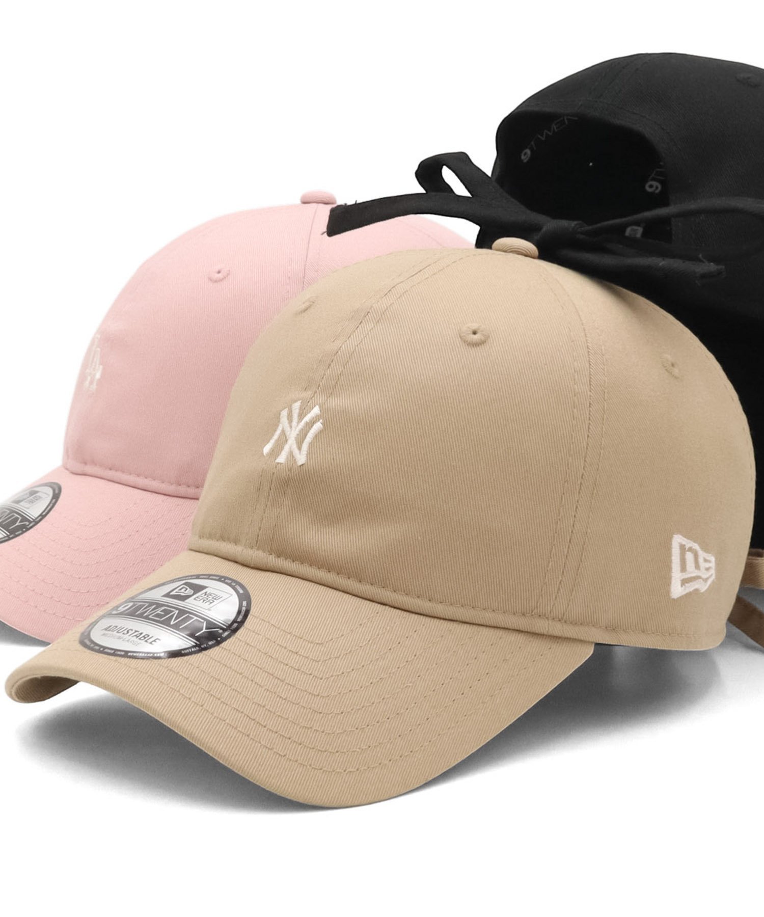 ニューエラキャップ 9TWENTYリボン ミニロゴMLB ONSPOTZ別注 オンスポッツ 帽子 キャップ ピンク ブラック ブラウン