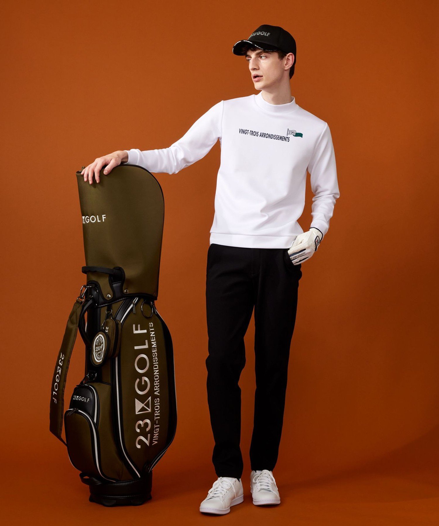 23区GOLF 【UNISEX】メランジシリーズ キャディバッグ ニジュウサンクゴルフ スポーツ・アウトドア用品 ゴルフグッズ カーキ グレー【送料無料】