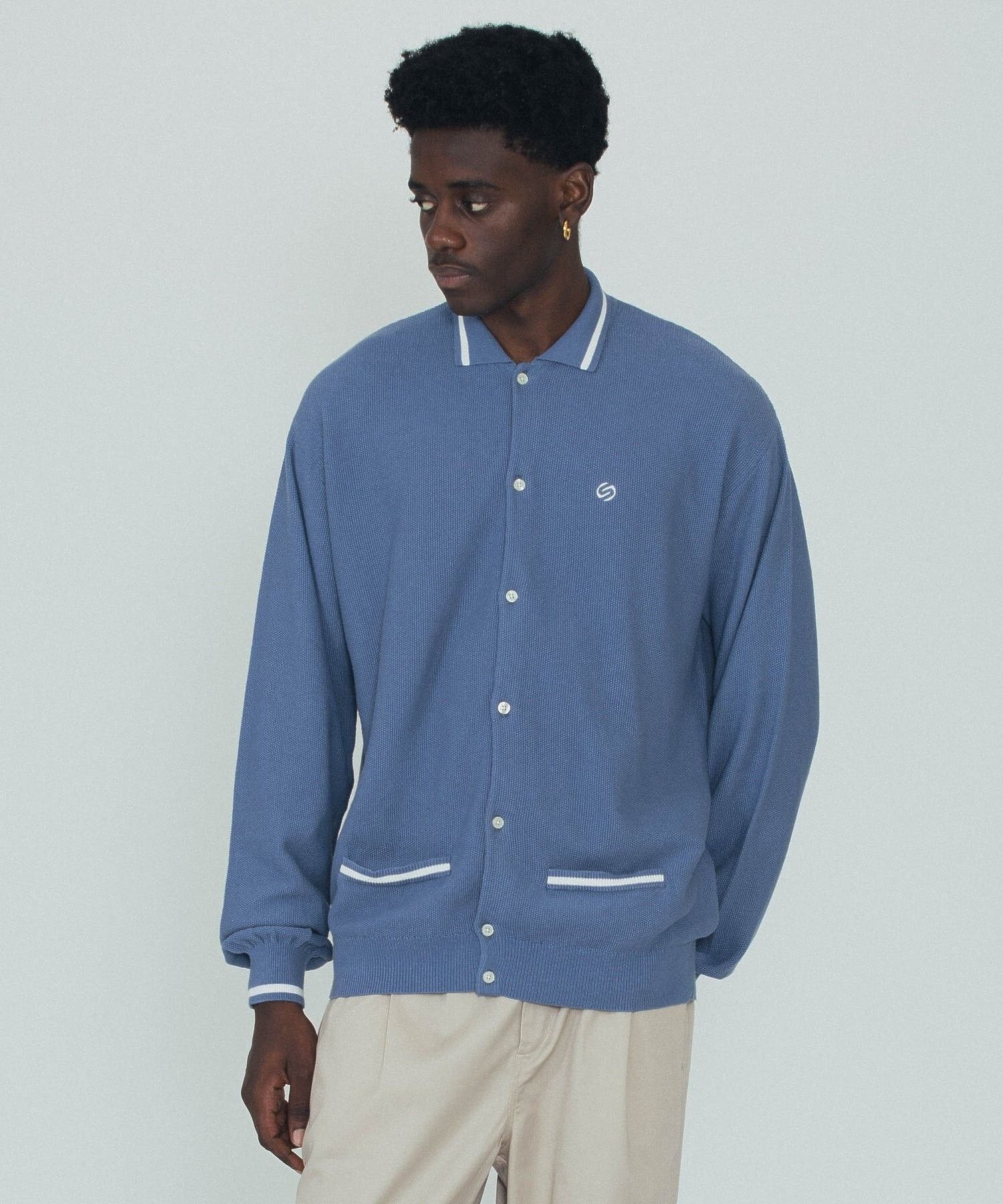 【SALE／70%OFF】SILAS STRIPED KNIT SHIRT サイラス トップス ニット ブラック ブルー【送料無料】