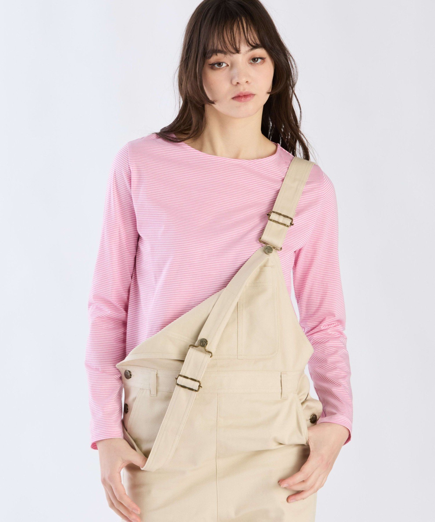 . ボーダーロングスリーブTシャツ アニエスベー トップス カットソー・Tシャツ ピンク