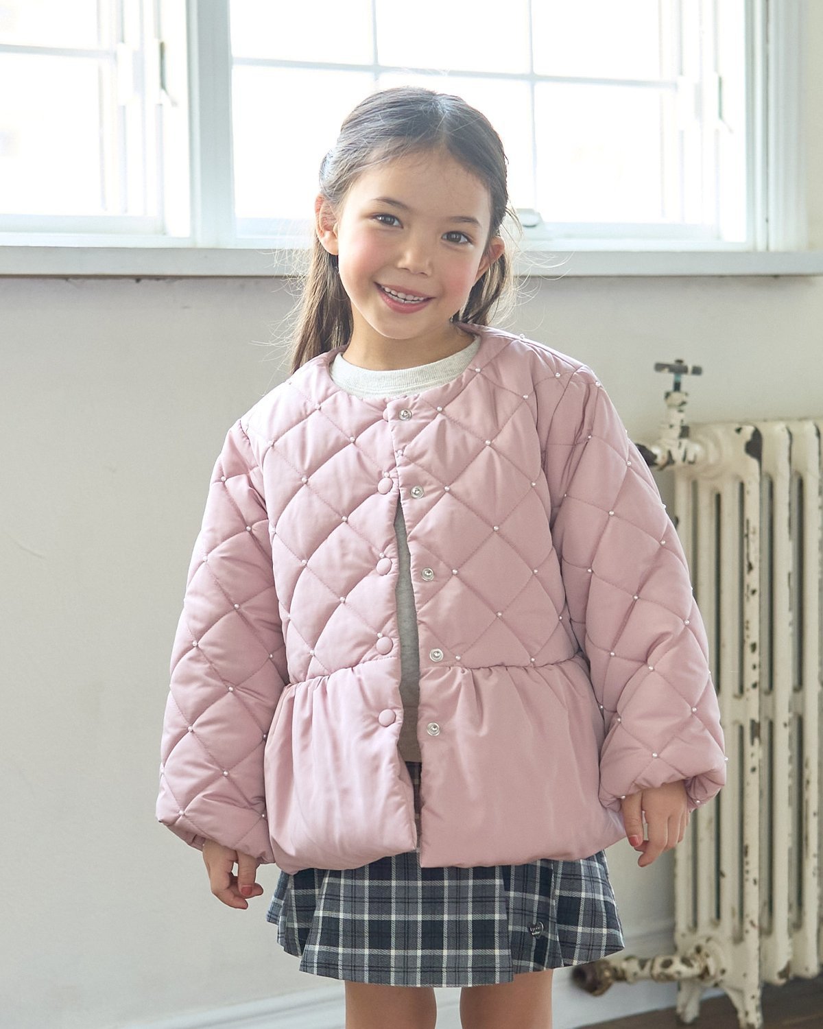 Lycee mine パール付きキルティングペプラムブルゾン ナルミヤオンライン ジャケット・アウター ブルゾ..