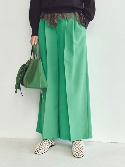 【SALE／50%OFF】Mila Owen ドライタッチ2タックワイドパンツ ミラオーウェン パンツ その他のパンツ グリーン【送料無料】 stylife-15520614 Rakuten Fashion サンプル画像2