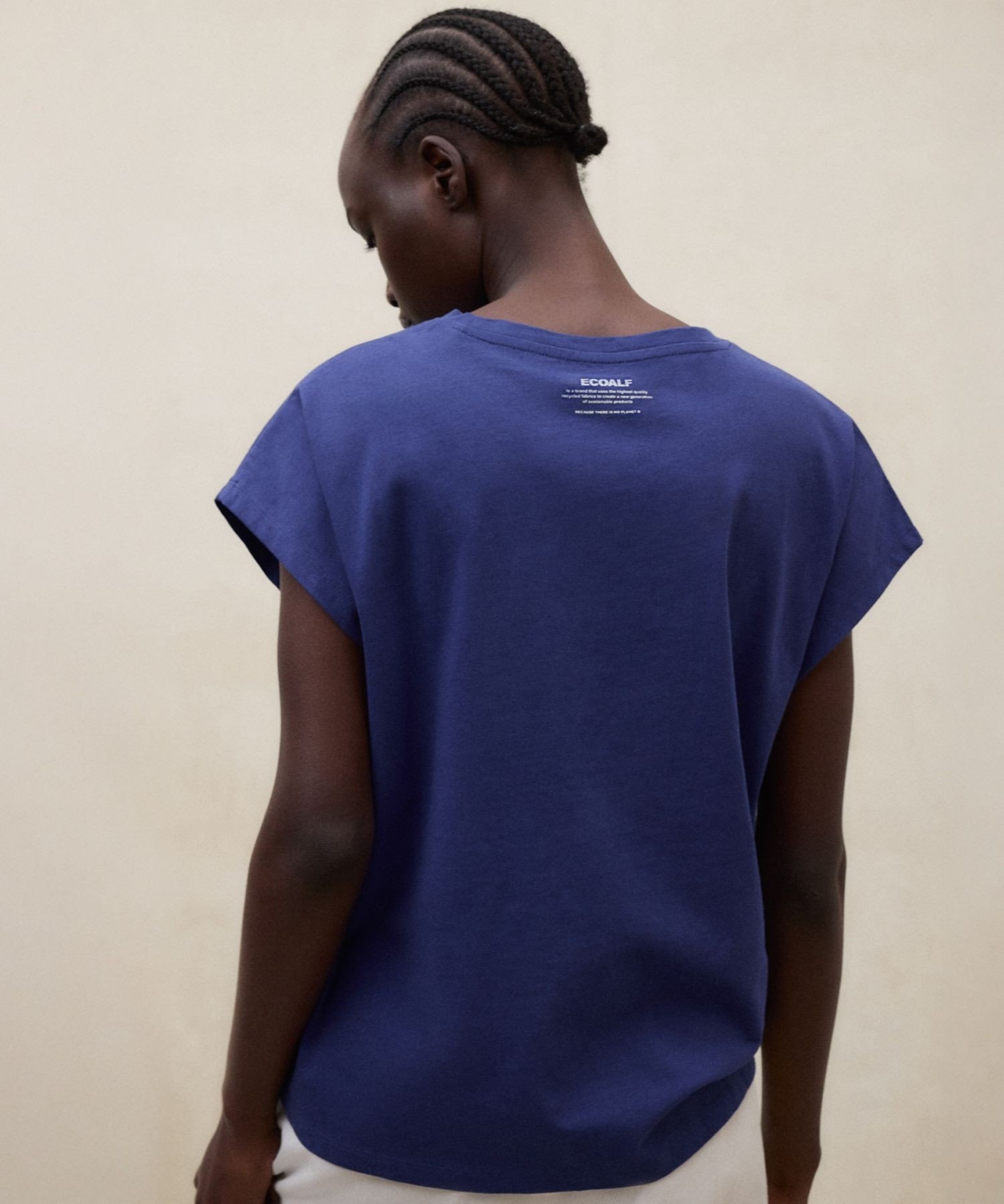 NAMUR BECAUSE Tシャツ / NAMUR T-SHIRT WOMAN エコアルフ トップス カットソー・Tシャツ ホワイト ネイビー