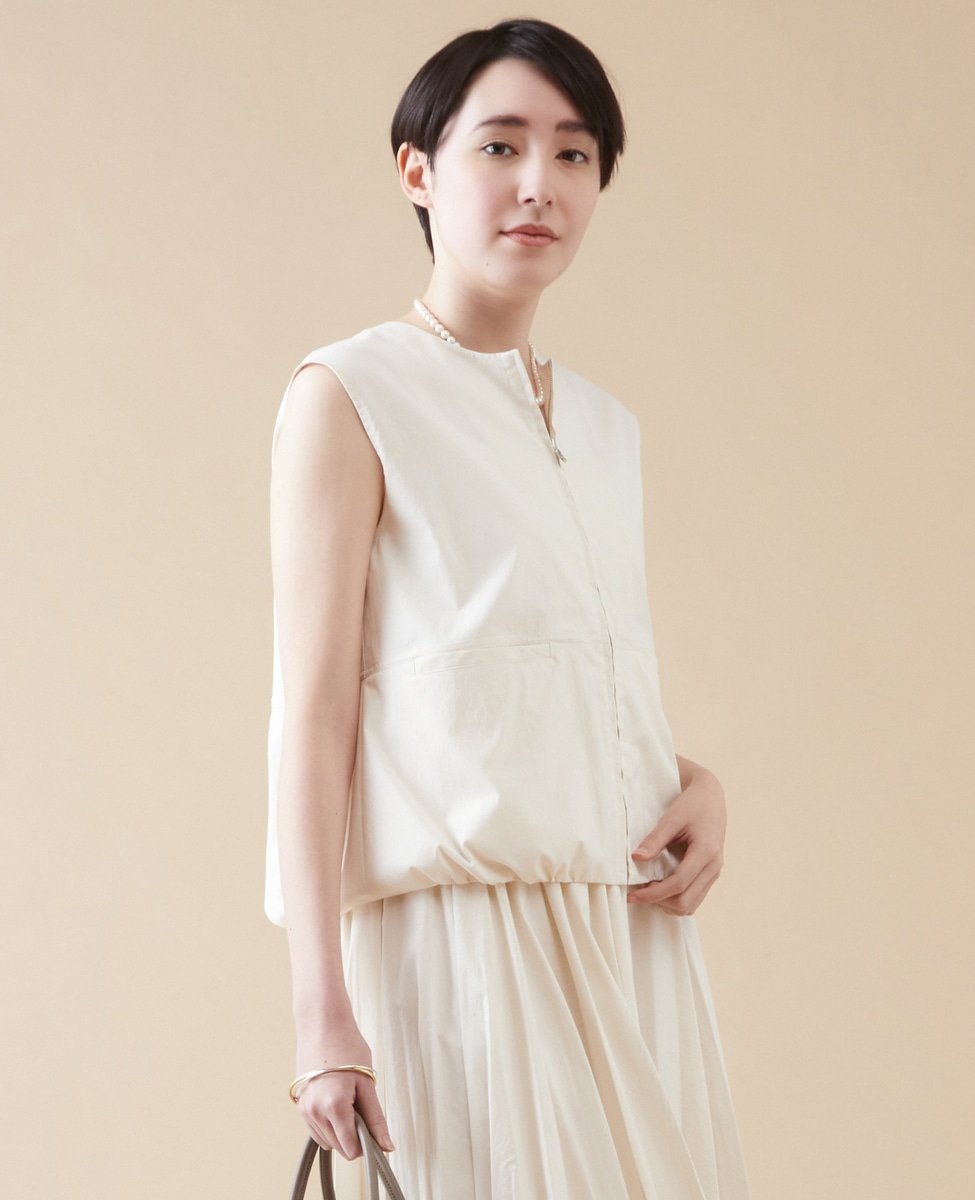 【SALE／50%OFF】martinique ジップアップベスト(セットアップ可) マルティニーク トップス ベスト・ジレ ホワイト カーキグリーン【送料無料】のサムネイル