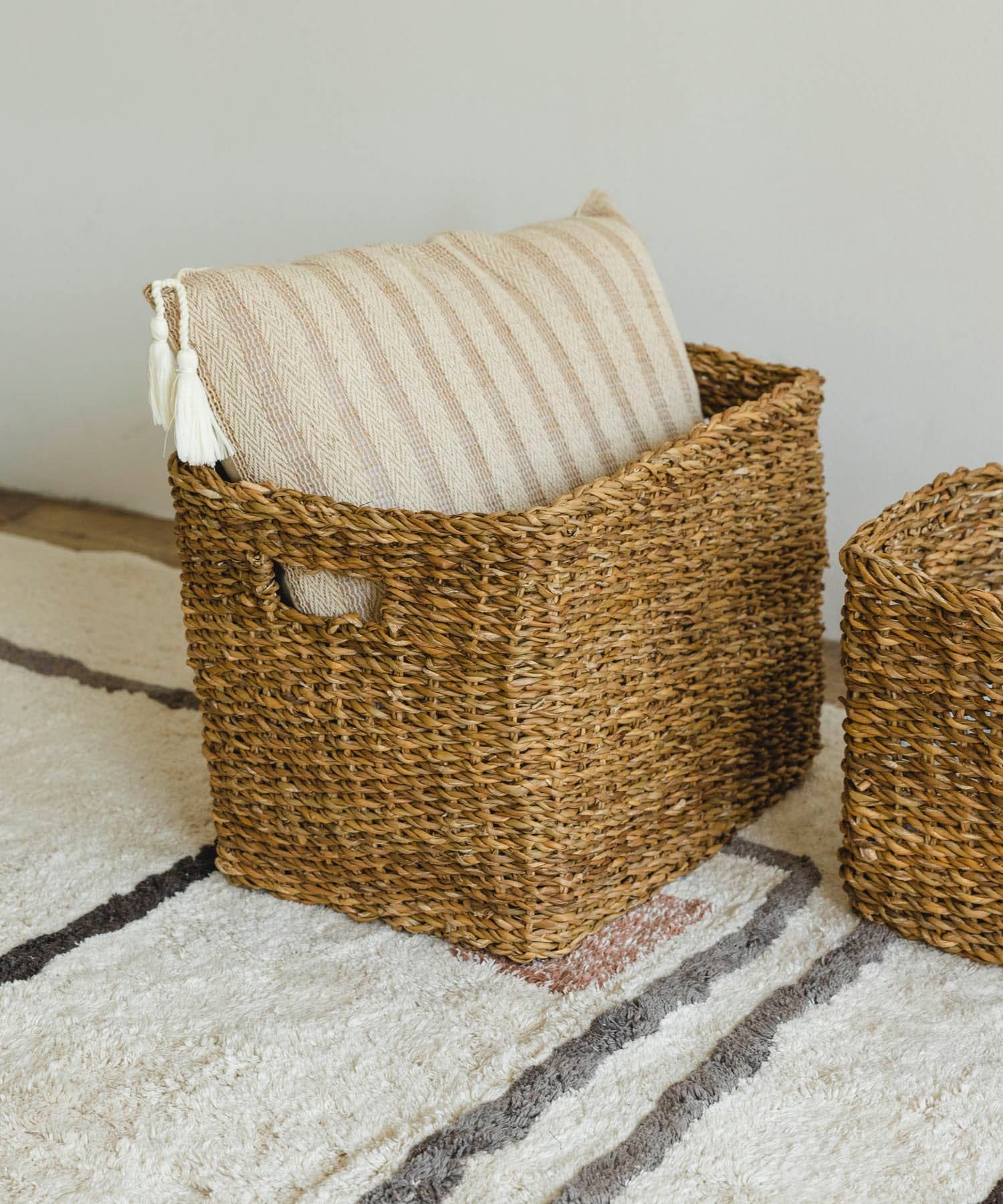 【SALE／30%OFF】URBAN RESEARCH DOORS shesay シーグラスのストッカーバスケットL アーバンリサーチドアーズ インテリア・生活雑貨 その他のインテリア・生活雑貨のサムネイル