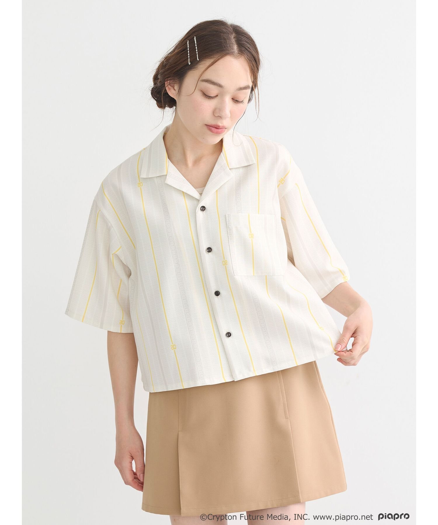 earth music&ecology Japan Label 初音ミク&鏡音リン・レン 開襟シャツ アースミュージック&エコロジー トップス シャツ・ブラウス...