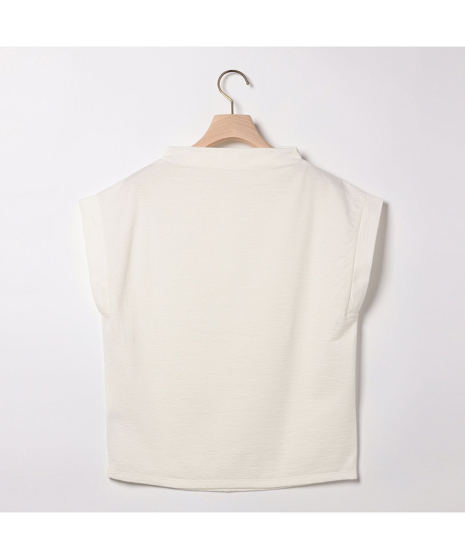 SCAPA コットンリネンハイネックカットソー スキャパ トップス カットソー・Tシャツ ホワイト ネイビー