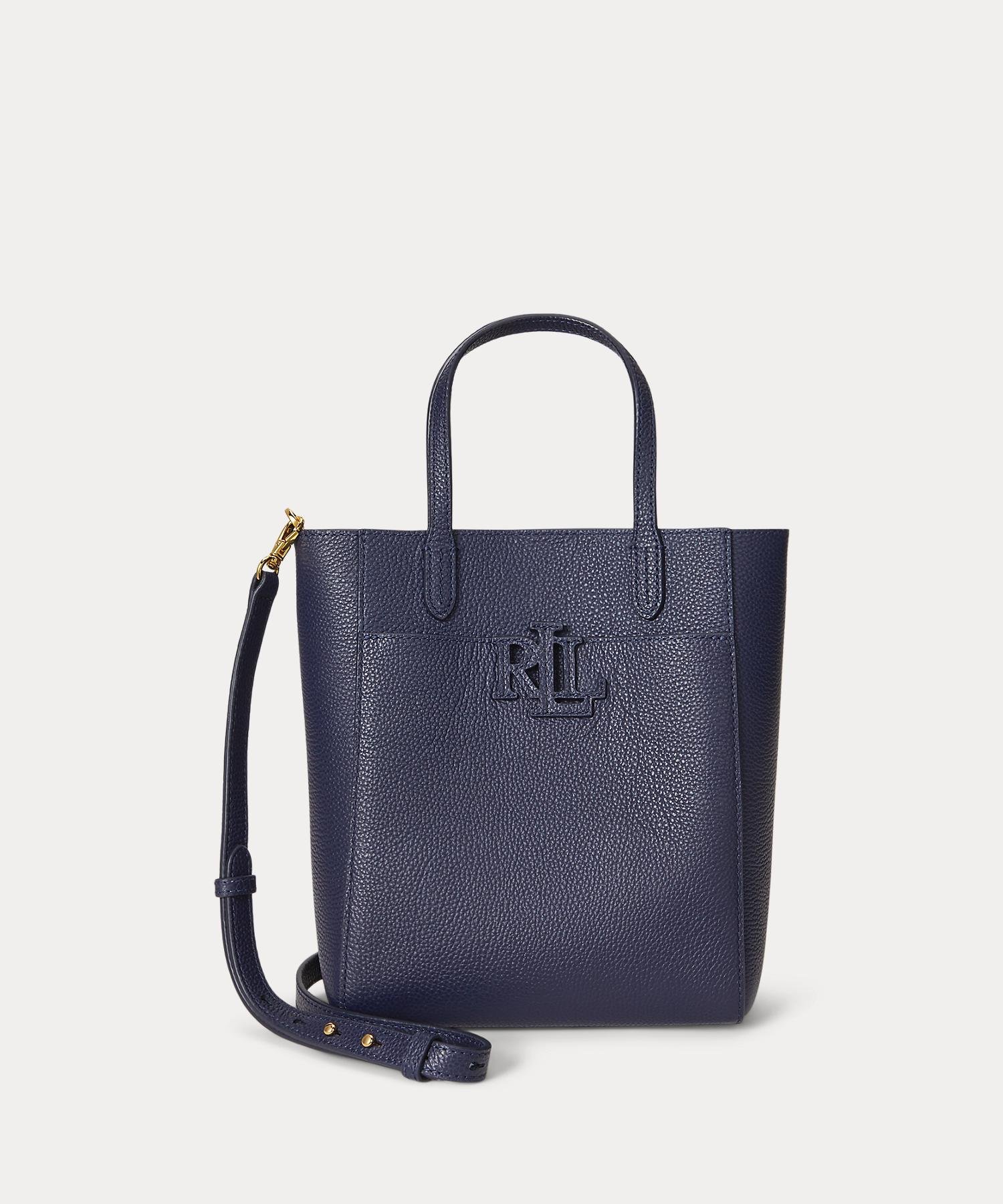 LAUREN RALPH LAUREN ペブルド レザー スモール Cameryn トート バッグ ラルフローレン バッグ トートバッグ ネイビー【送料無料】