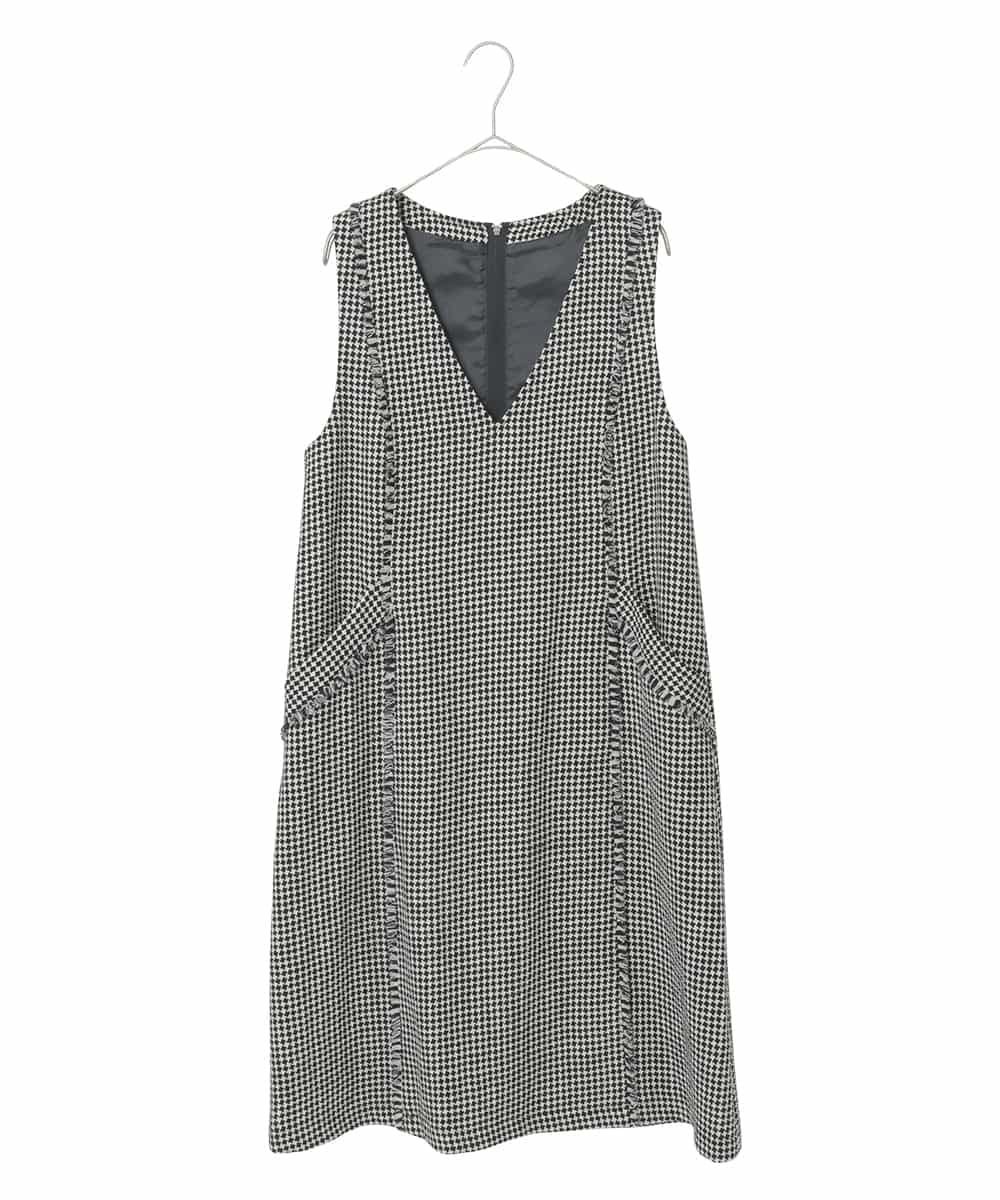 HIROKO BIS(小さいサイズ) 【小さいサイズ/セットアップ対応】千鳥チェックツイードジャンパースカート メゾンドゥサンク ワンピース・ドレス ジャンパー...