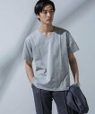 NANO universe Anti Soaked(R) 汗染み防止 VネックTシャツ ナノユニバース トップス カットソー・Tシャツ グレー ブラック ホワイト ベージュ