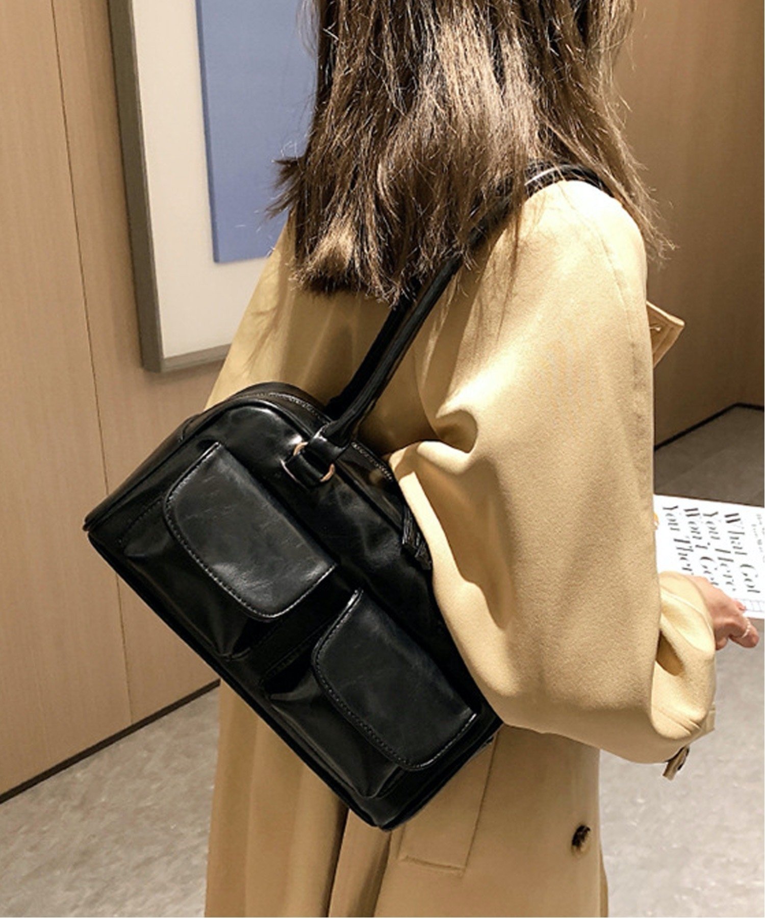 HALEY PESCA HALEY PESCA/(W)【軽量】2ポケットハンドバッグ チェルカ バッグ ハンドバッグ ホワイト ブラウン ブラック レッド【送料無料】