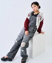 Lovetoxic 【ベーシック】デニムオーバーオール ナルミヤオンライン オールインワン・オーバーオール オールインワン・つなぎ グレー ブルー