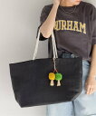 JOURNAL STANDARD relume 【Le voyage en panier/ル ヴォヤージュエンパニエ】 POMPOM TOTE ジャーナル スタンダード レリューム バッグ トートバッグ ブラック ベージュ【送料無料】(4)