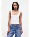 GAP (W)ウォッシュド リブ クロップド タンクトップ ギャップ トップス ノースリーブ・タンクトップ ブルー ホワイト ブラック【送料無料】
