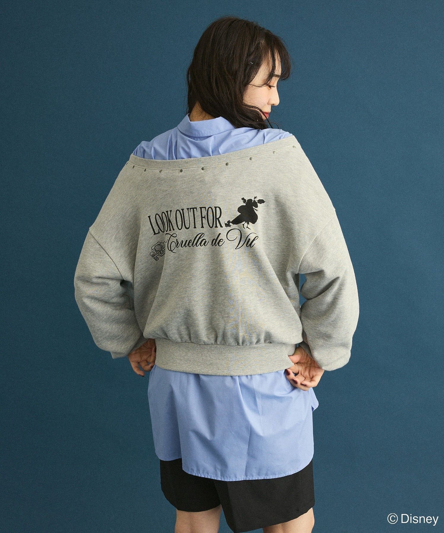 Green Parks 101匹わんちゃん/クルエラオフショルスウェット グリーンパークス トップス スウェット・トレーナー グレー【送料無料】のサムネイル