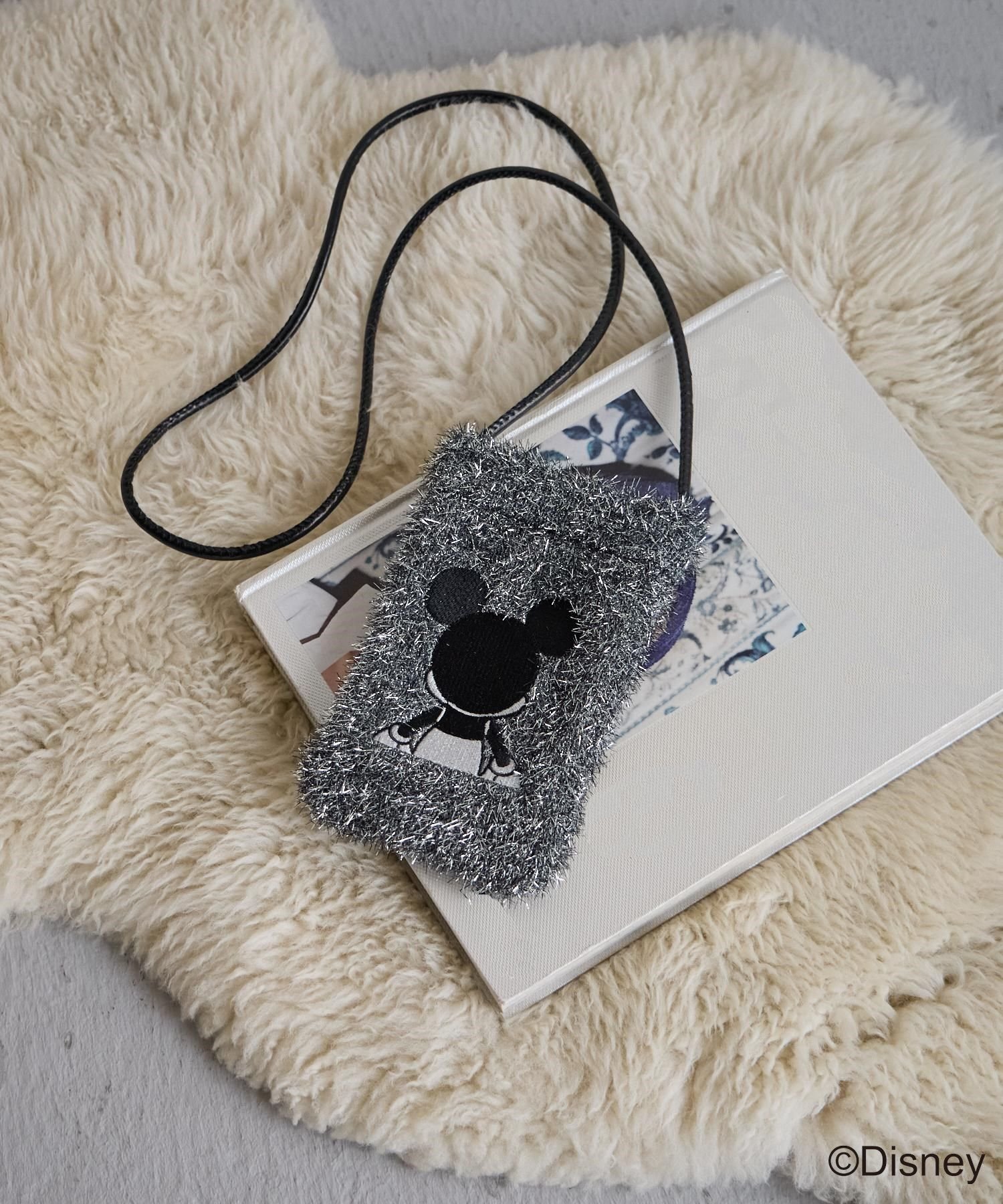 BAYFLOW 【MICKEY(ミッキー)】ラメスマホショルダー ベイフロー バッグ ショルダーバッグ シルバー ブラックのサムネイル