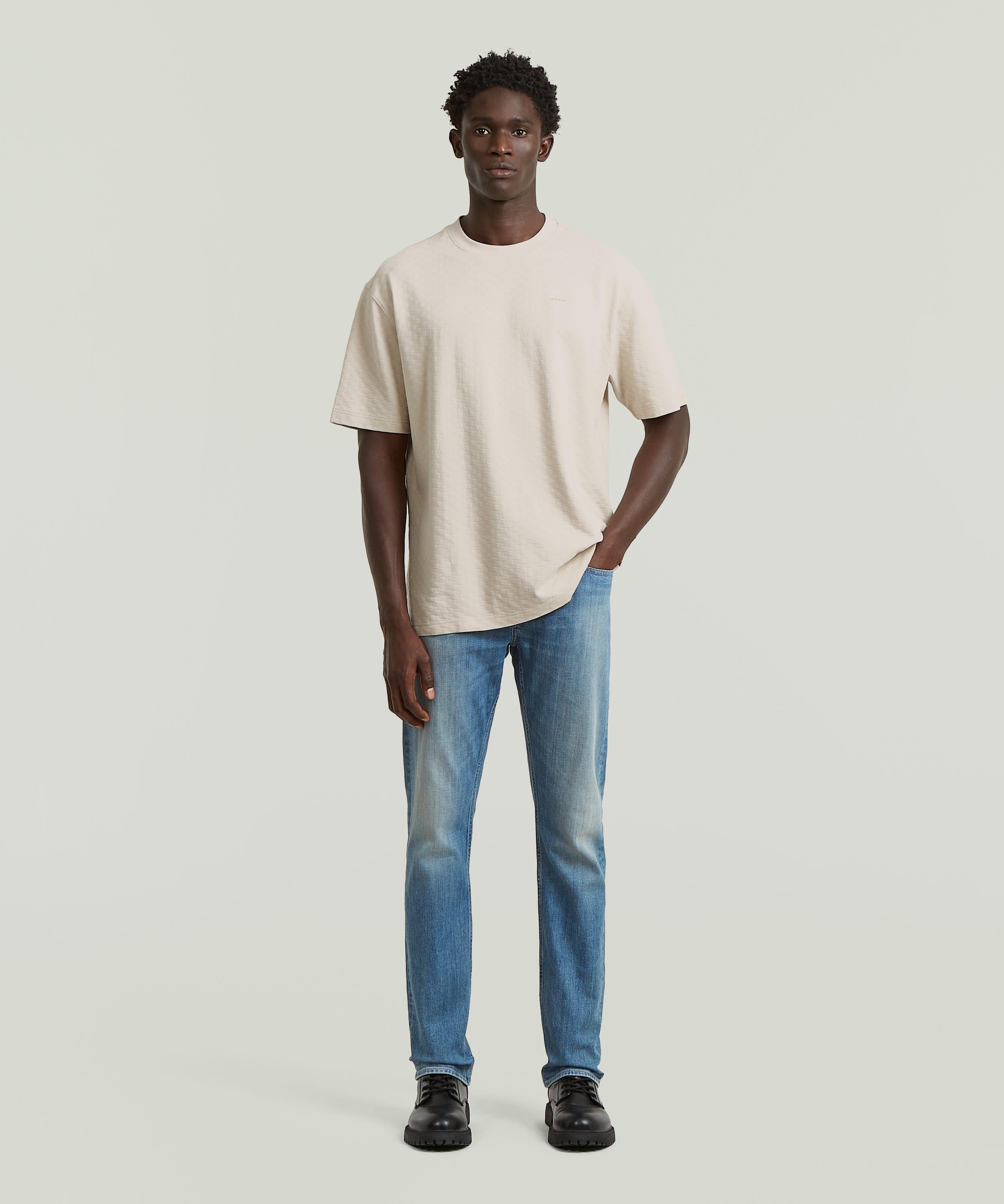 【公式ショップ】Structured Relaxed Base T-Shirt/ワンポイントリラックスオーバーサイズストラクチャーTシャツ ジースターロゥ トップス カットソー・Tシャツ ベージュ