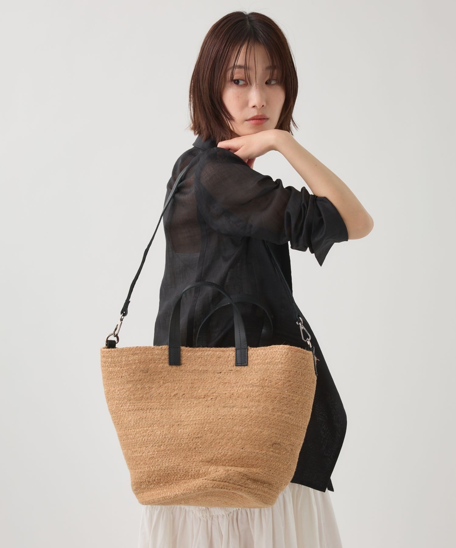 BABYLONE 【beej】JUTE TOTE BAG バビロン バッグ かごバッグ ベージュ【送料無料】