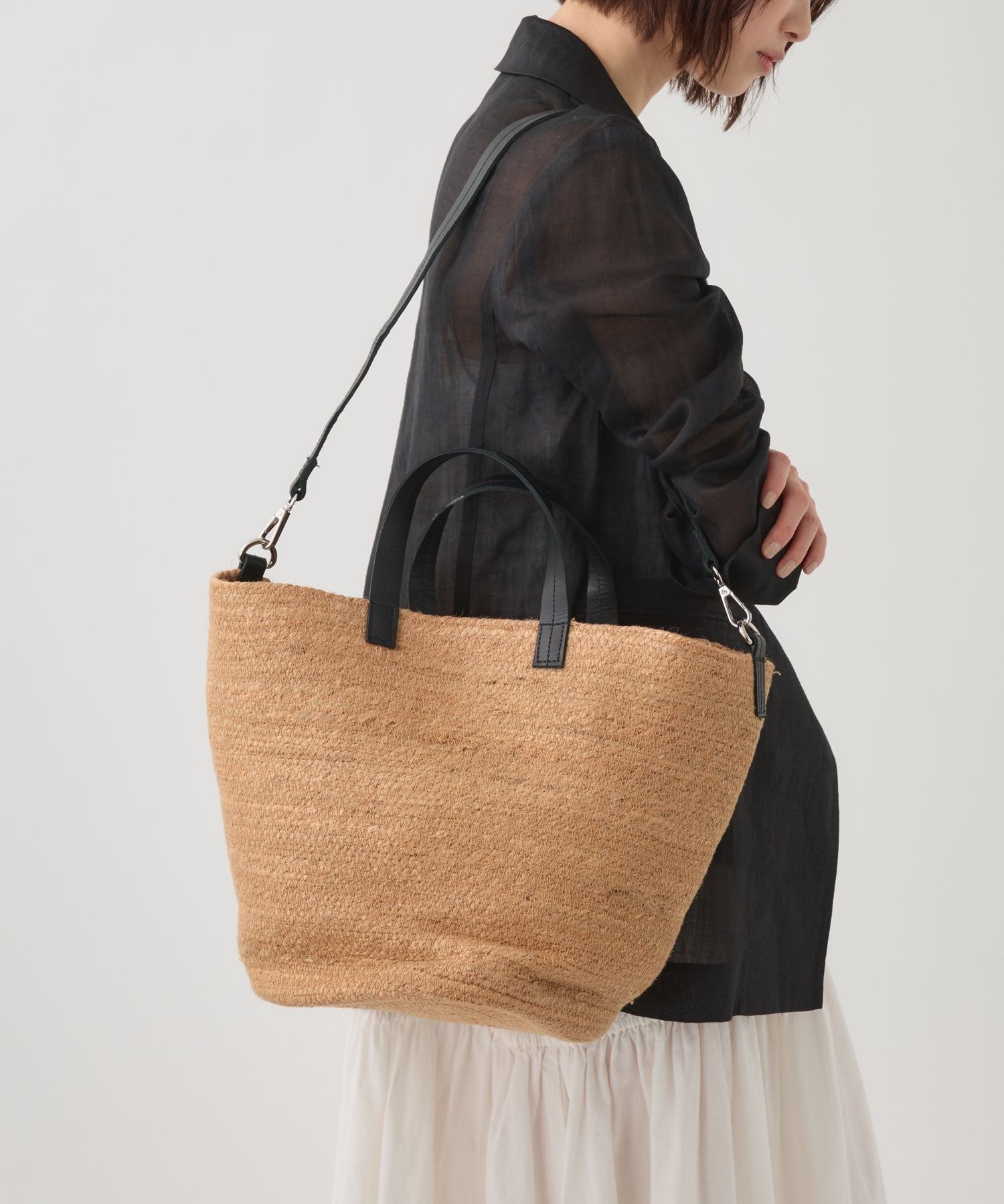 BABYLONE 【beej】JUTE TOTE BAG バビロン バッグ かごバッグ ベージュ【送料無料】