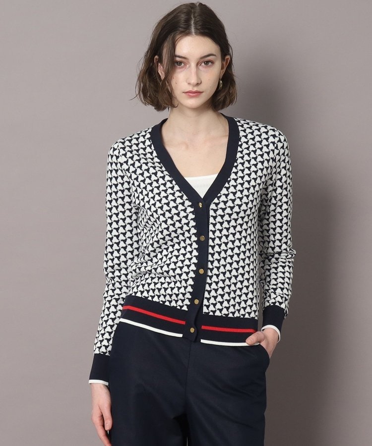 DRESSTERIOR 【otonaMUSE5月号掲載】【セットアップ可】トリコロールジャカードカーディガン ドレステリア トップス カーディガン ネイビー【送料無料】のサムネイル