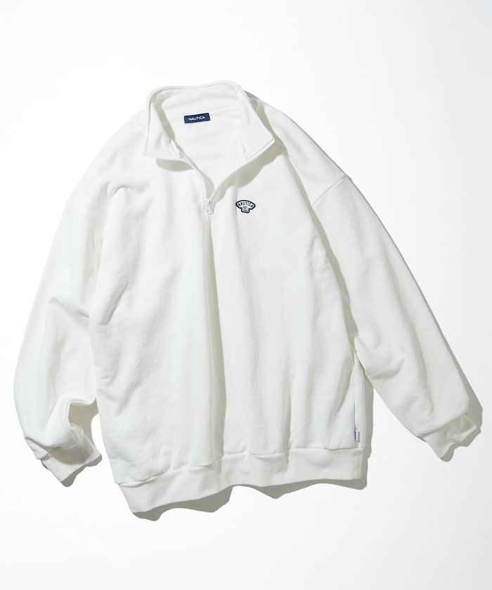 【SALE／40 OFF】NAUTICA Small Patch Logo Cadet Collar Sweatshirt フリークスストア トップス スウェット トレーナー ホワイト グレー ブラウン グリーン ネイビー【送料無料】
