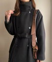 【SALE/61%OFF】JUNOAH FILLOU ウールライクコート ジュノア ジャケット・アウター ノーカラージャケット ホワイト ブラウン ブラック【送...