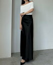 【SALE/20%OFF】JUNOAH ルエレ ハイウエストスカート ジュノア スカート ロング・マキシスカート ブラック グレー ホワイト【送料無料】