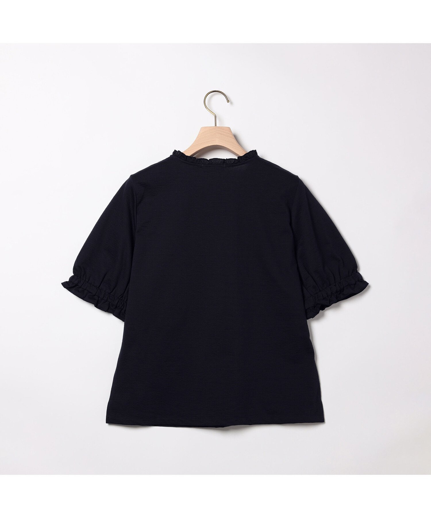 SCAPA コットンリネン半袖カットソー スキャパ トップス カットソー・Tシャツ ネイビー ホワイト