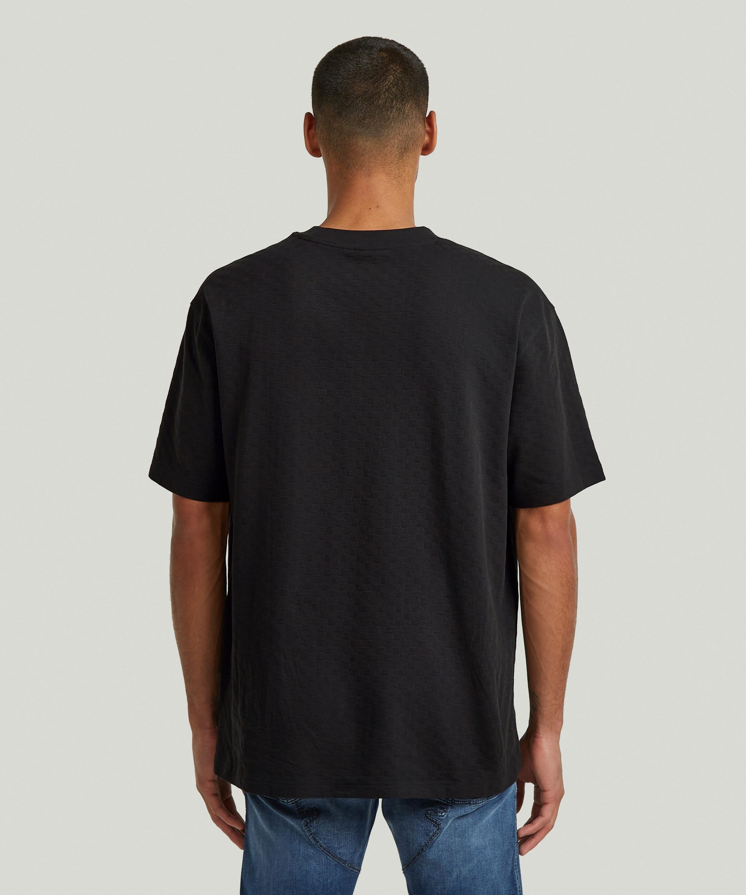 【公式ショップ】Structured Relaxed Base T-Shirt/ワンポイントリラックスオーバーサイズストラクチャーTシャツ ジースターロゥ トップス カットソー・Tシャツ ブラック