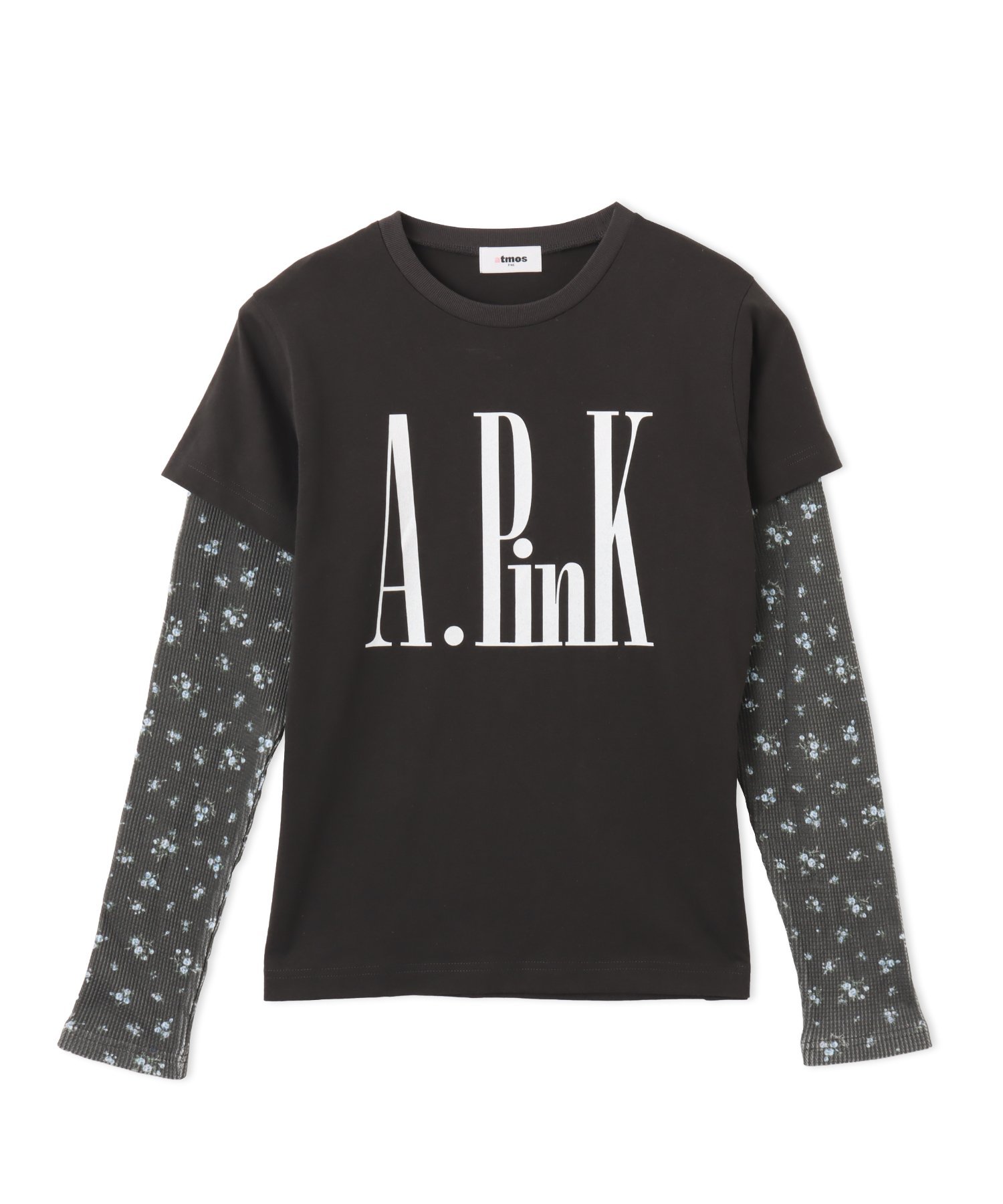 atmos pink atmos pink Layered Print LS T-shirt BLACK アトモス トップス カットソー・Tシャツ ブラック