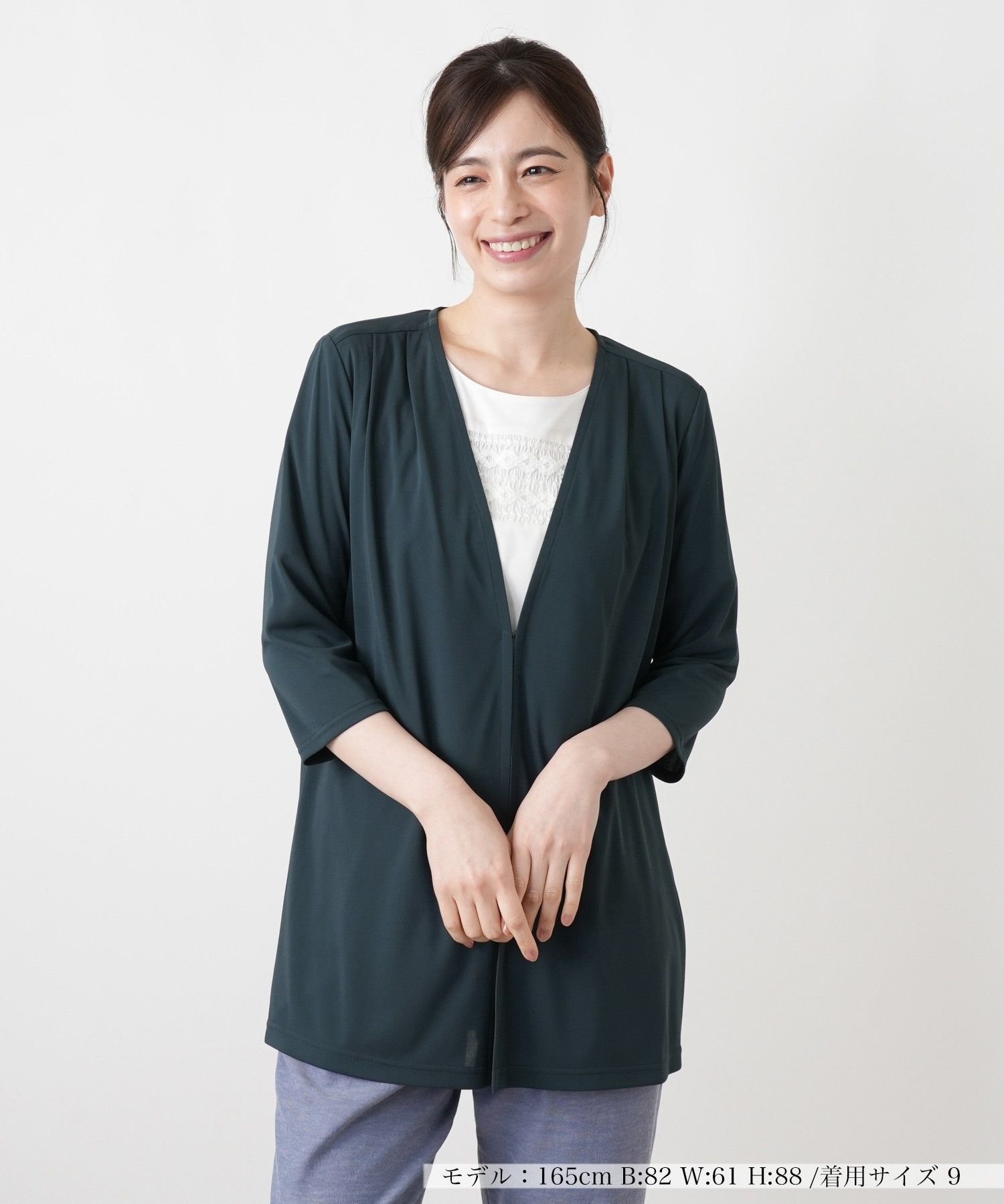 Leilian 【接触冷感・吸水・速乾】洗えるジャケット【Leilian WHITE LABEL】 レリアン ジャケット・アウター テーラードジャケット・ブレザー ブラウン ネイビー ホワイト