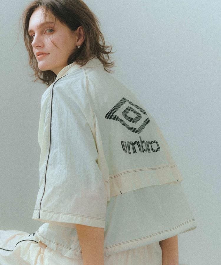 OPAQUE.CLIP ◆【umbro/アンブロ】シアーナイロン5分袖ZIPアップブルゾン オペークドットクリップ ジャケット・アウター ブルゾン・ジャンパー ホワイト ブラック
