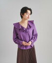 グレースコンチネンタル 服 レディース 【SALE／60%OFF】GRACE CONTINENTAL フリルダブルブラウス グレースコンチネンタル トップス シャツ・ブラウス パープル ブラック【送料無料】