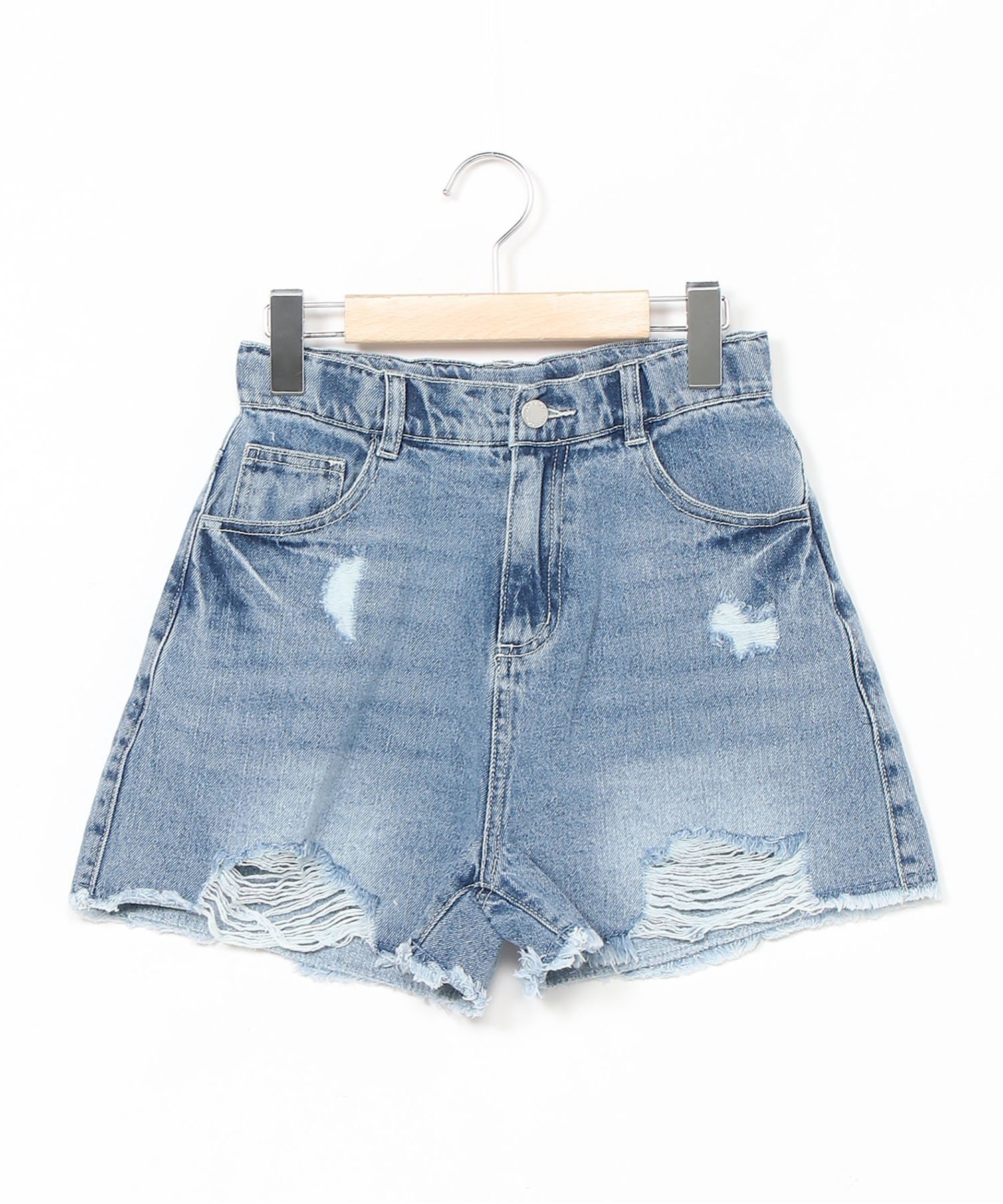 Lovetoxic 【LTXC】ダメージショートパンツ ナルミヤオンライン パンツ ジーンズ・デニムパンツ ブルー ホワイト グレー【送料無料】のサムネイル