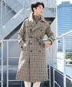 Paul Stuart 【SANYOCOAT*Paul Stuart】 ブリティッシュツイード ダブルトレンチコート ポール・スチュアート ジャケット・アウター...