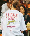 【SALE/30%OFF】FREAK'S STORE LUCKY ALEXANDER CHINA×FREAK'S STORE 別注 ビッグシルエット バックプリント クルーネックTシャツ 【限定展開】 25SS フリークスストア トップス カットソー・Tシャツ ホワイト グレー ブラック ピンク