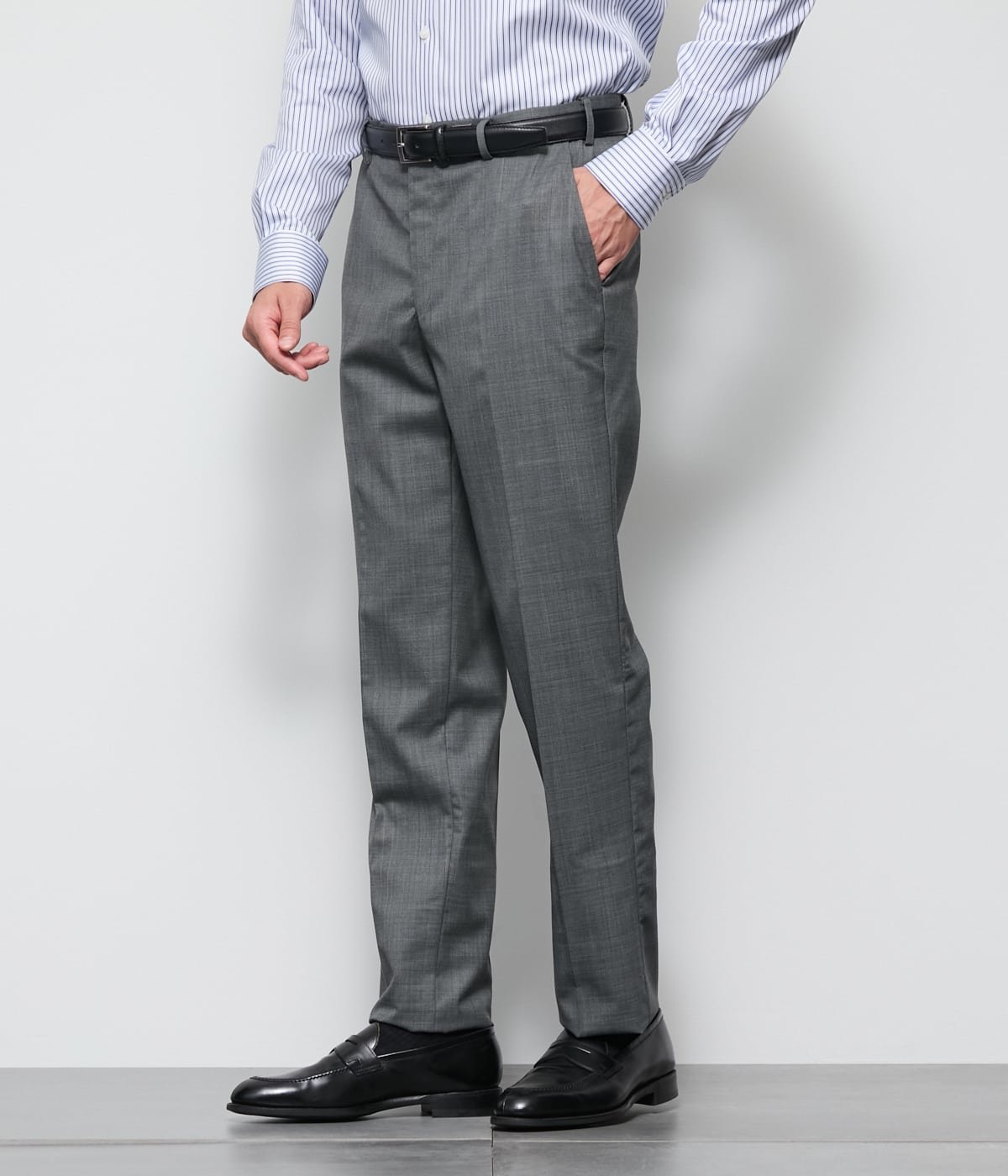 【SALE/50% OFF】NEWYORKER MEN 【Wrinkle-resistant, Stretch, Washable】TRAVEL COMFORT Sharkskin Slacks New Yorker Pants Slacks Dress Pants Gray Blue 【Free Shipping】