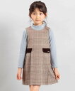 BeBe 【お揃い】グレンチェックプリーツジャンパースカート(90~150cm) ベベ オンライン ストア ワンピース・ドレス ジャンパースカート ブラウン グレー【送料無料】