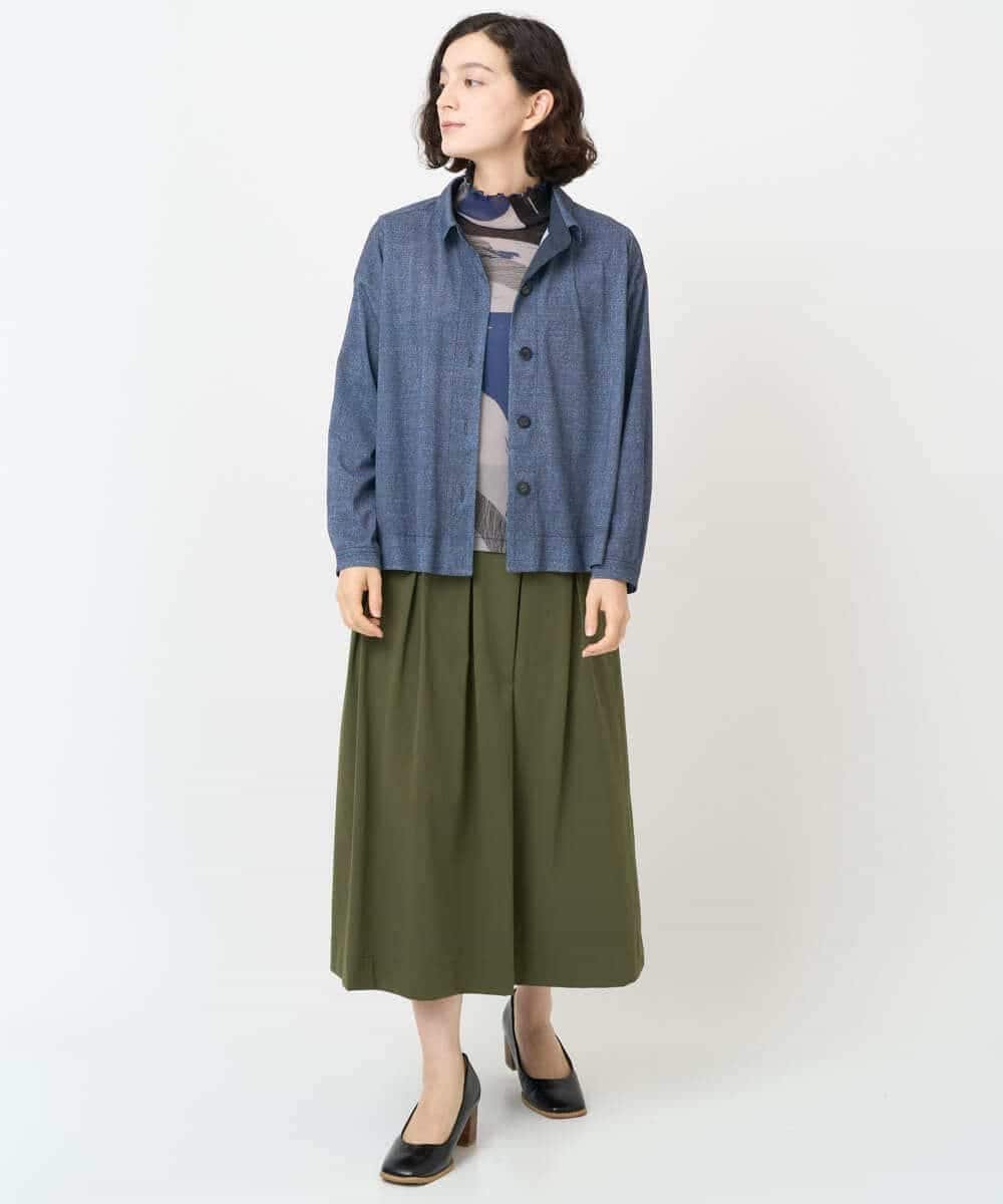 GIANNI LO GIUDICE（小さいサイズ） [日本製]サモーラチュールビッグサークルカットソー メゾンドゥサンク トップス カットソー・Tシャツ ブルー レッド【送料無料】