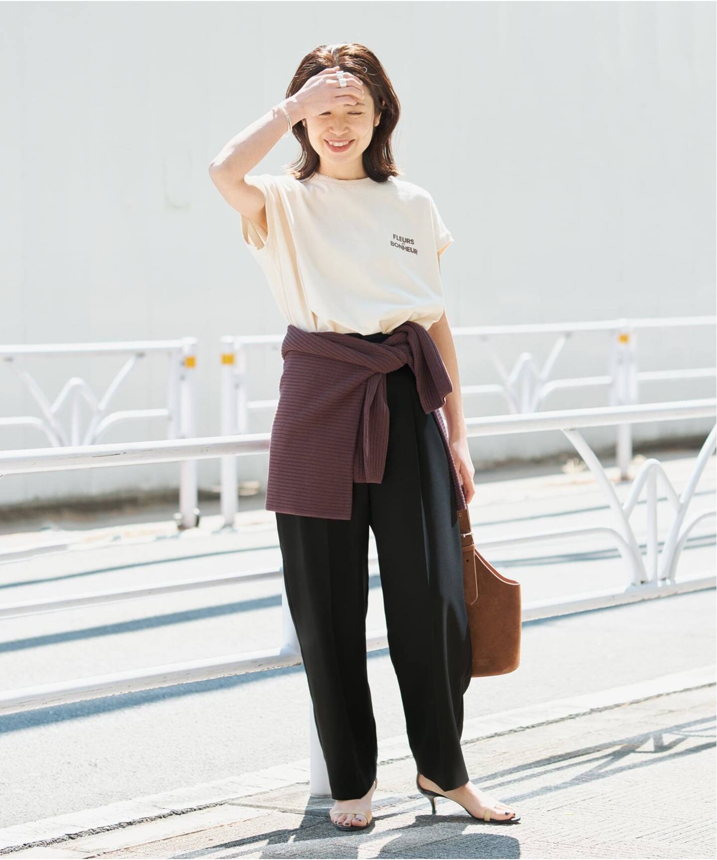 VERMEIL par iena ドライツイルカーブパンツ ヴェルメイユ パー イエナ パンツ スラックス・ドレスパンツ ブラック