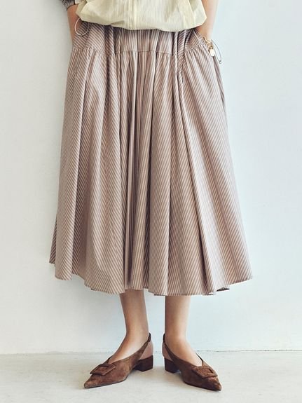 【SALE／50%OFF】Mila Owen ウエストボリュームフレアスカート ミラオーウェン スカート ロング・マキシスカート グレー ホワイト ネイビー ベージュ【送料無料】 stylife-15520645 Rakuten Fashion サンプル画像3