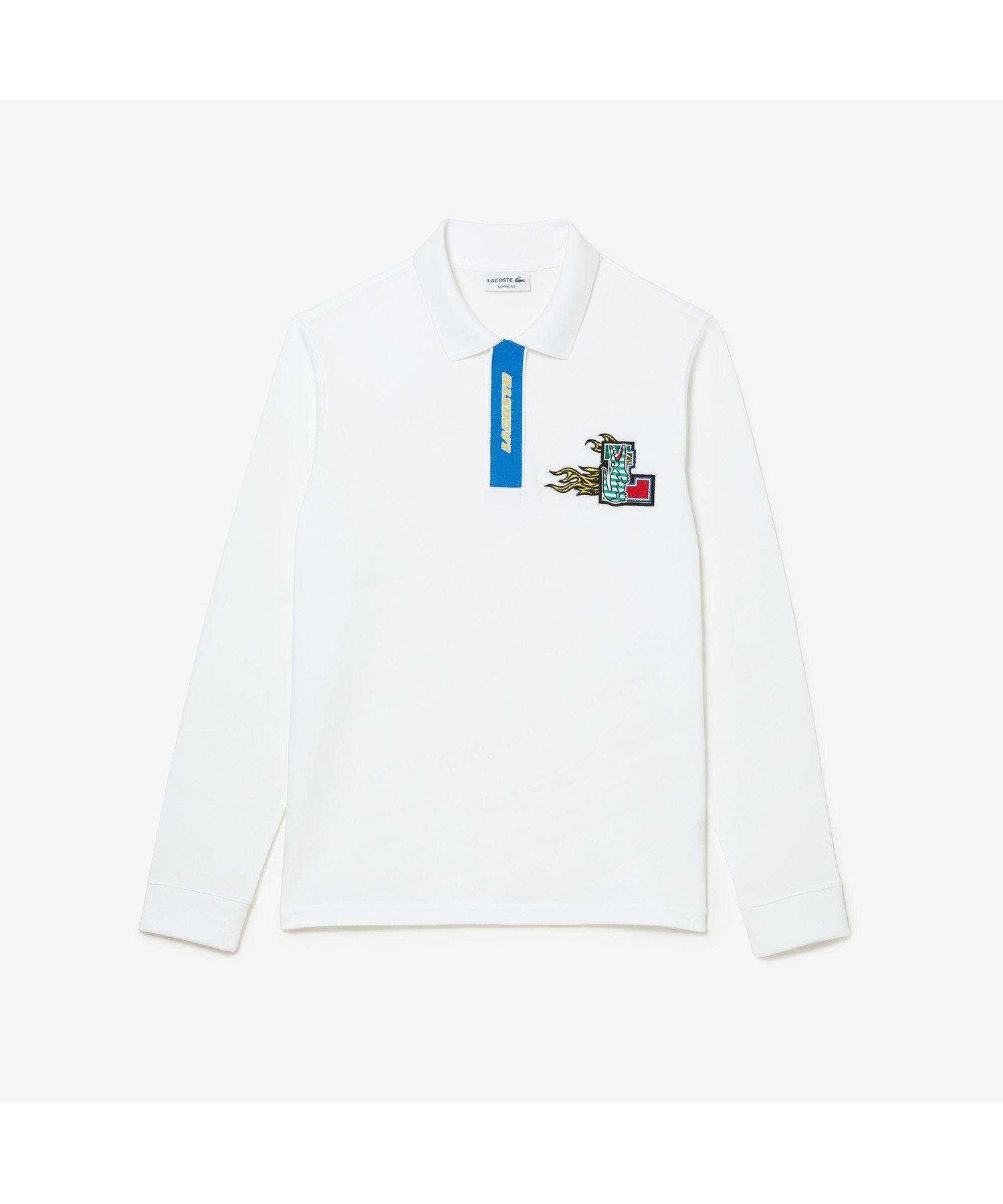 ラコステ 【SALE／30%OFF】LACOSTE コミックグラフィックエンブレム長袖ポロシャツ ラコステ トップス ポロシャツ ホワイト ネイビー レッド【送料無料】