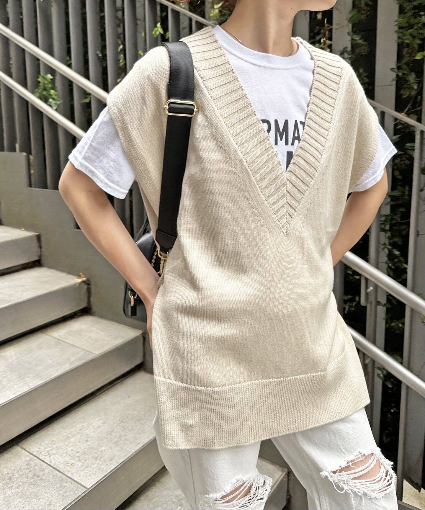 Spick & Span コットンウールVネックベスト スピックアンドスパン トップス ニット ブラウン グレー【送料無料】のサムネイル