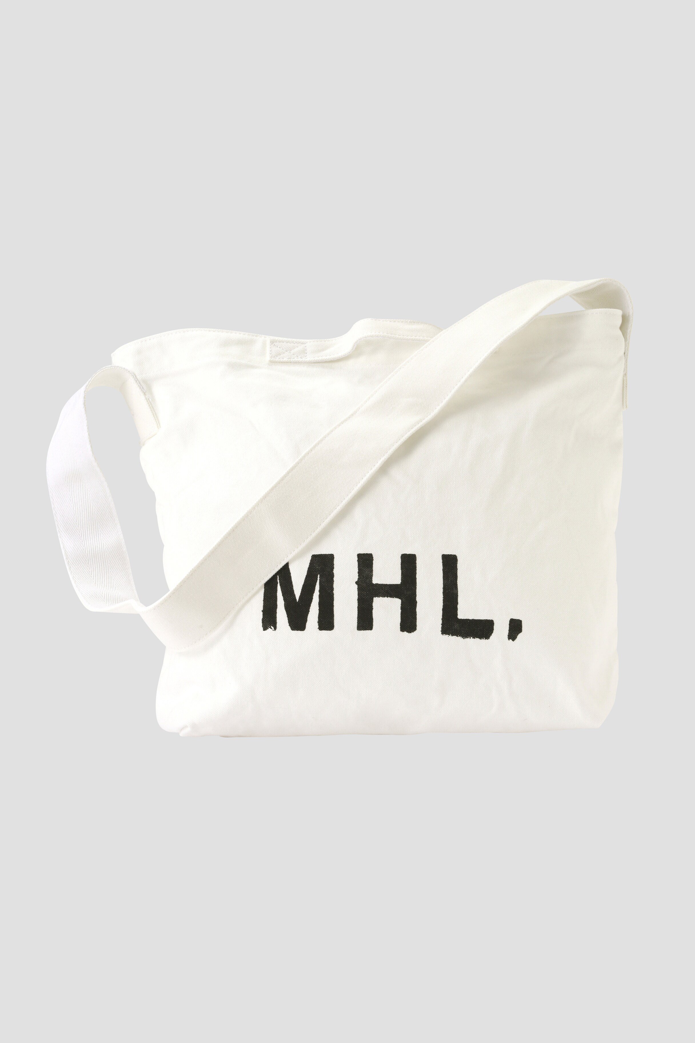 MHL. HEAVY COTTON CANVAS マーガレット ハウエル バッグ その他のバッグ ホワイト ブラック【送料無料】