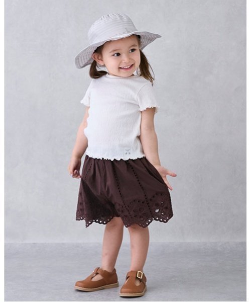 【SALE／40%OFF】petit main 【リンク】レースキュロット(キッズ) ナルミヤオンライン パンツ その他のパンツ ホワイト パープルのサムネイル