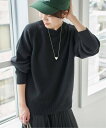 Spick & Span 《予約》W/CA ラグランクルーネックニット スピックアンドスパン トップス ニット ネイビー オレンジ イエロー ブラック グレー ベージュ【送料無料】